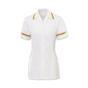 Women's Comfort Stretch Tunic (White with Yellow Trim) - H152W