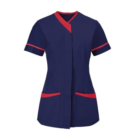 Women's Contrast Trim Tunic (Sailor Navy with Red Trim) - NF54