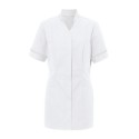 Women's Mandarin Collar Tunic (White with White Trim) - NF20