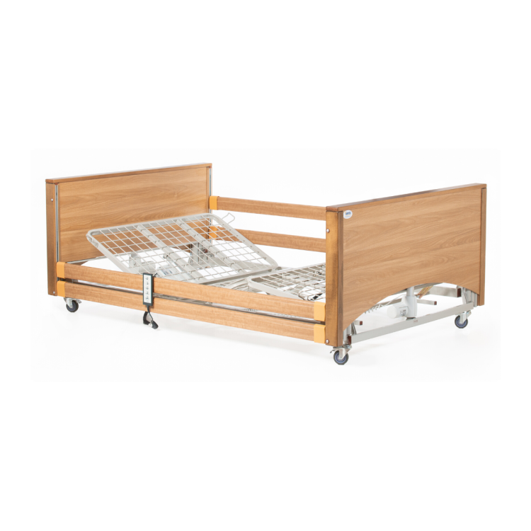 Alerta Lomond Bariatric Bed, Walnut Finish, 120cm Wide Profiling Bed for Bariatric Care