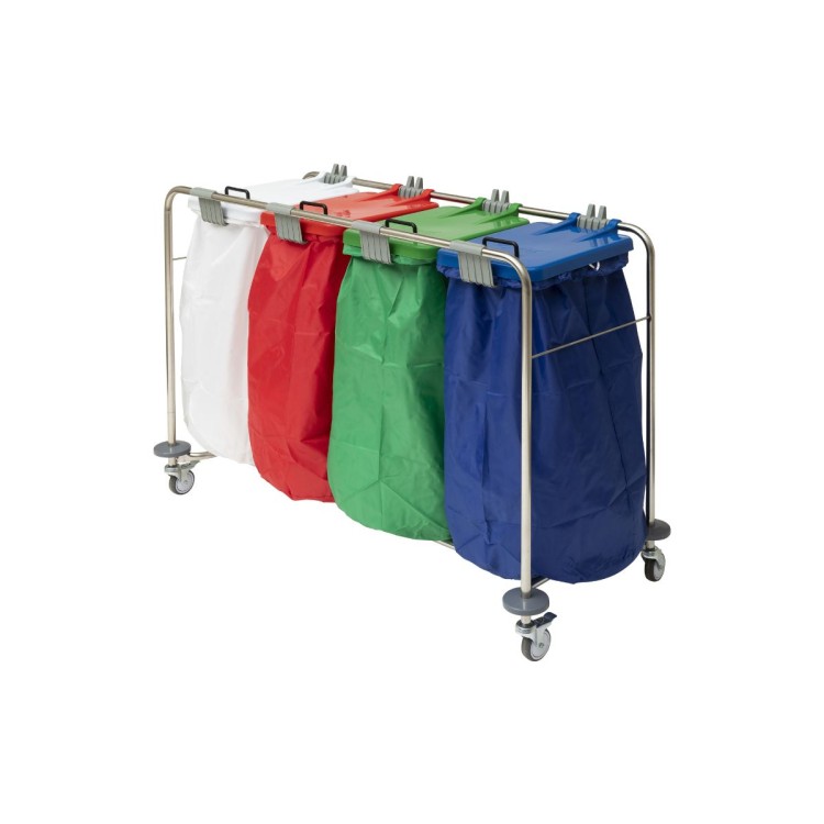 Alerta Laundry Cart, Steel Frame, Easy-Glide Castors, Colour-Coded Lids