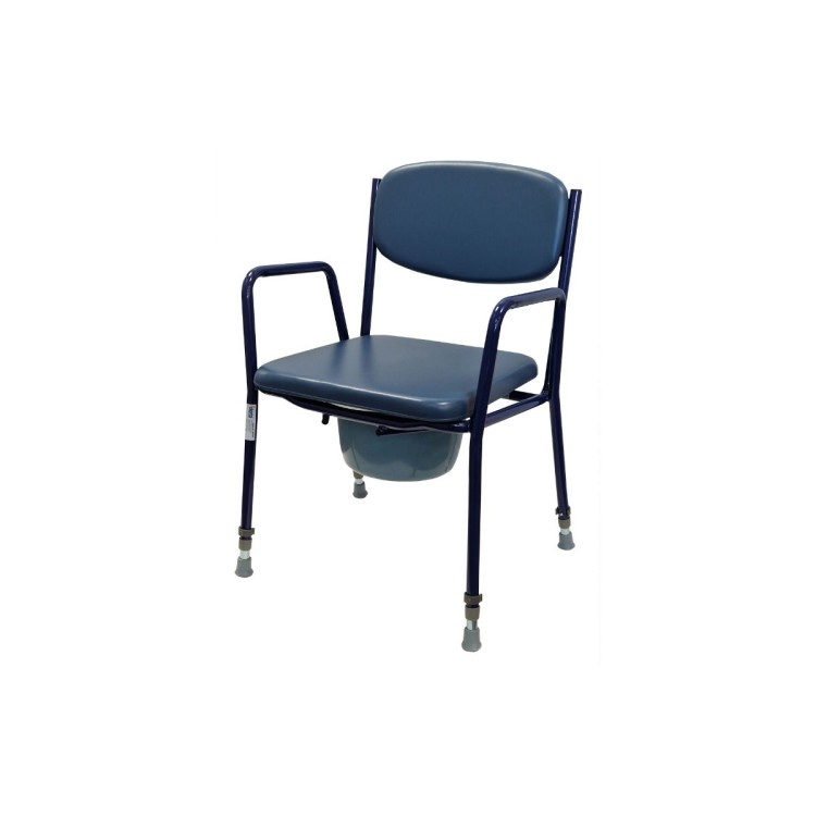 Alerta Stacking Commode, Adjustable Height, Padded Seat and Back, 5L Pot Capacity