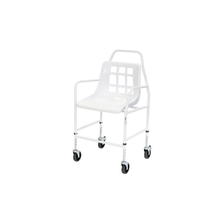 Alerta Mobile Shower Chair, Adjustable Height, Braked Castors, 136kg Capacity