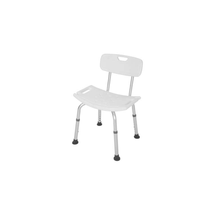 Alerta Shower Stool with Back, Aluminium, Adjustable Height, Lightweight