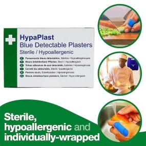 HypaPlast Blue Metal Detectable Plasters - Assorted (Pack of 100)