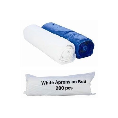 Premium Heavy Duty White Aprons on a Roll (Case of 5 x 200)