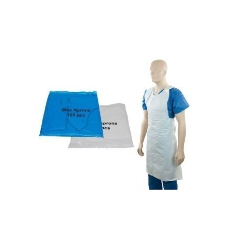 Heavy Duty Flat Packed Disposable Aprons - White