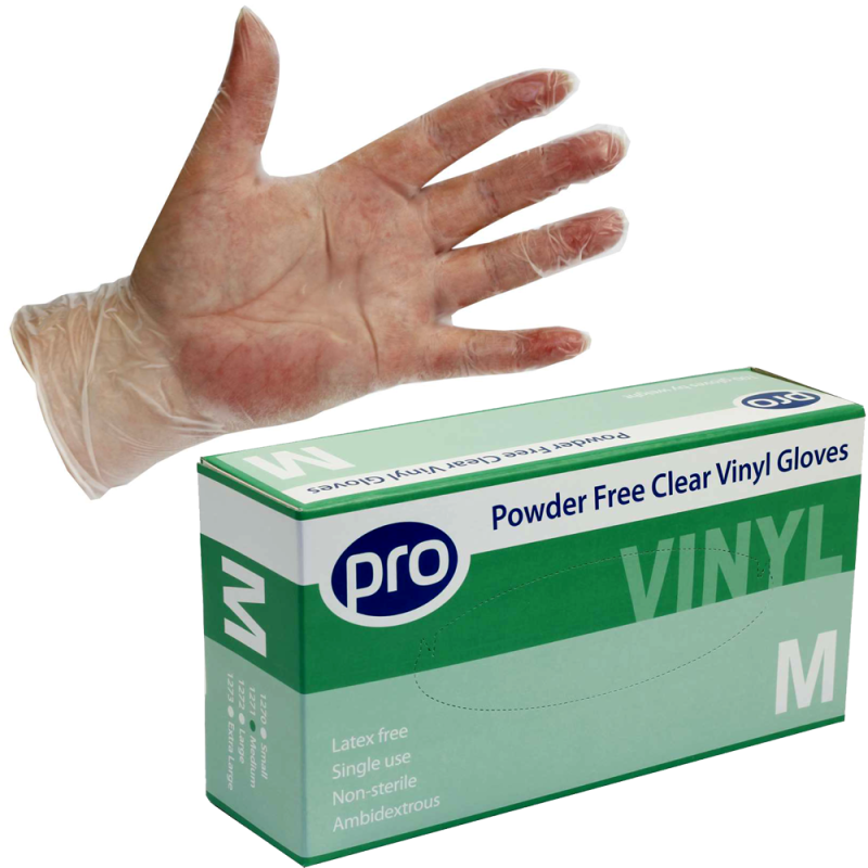 Vinyl Powder-Free Gloves Clear AQL 1.5 (Case of 1000)