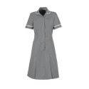 Zip Front Dress (Hospital Grey with White Trim) - HP297