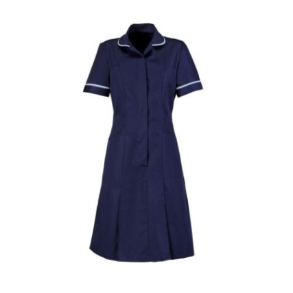 Zip Front Dress (Sailor Navy With Pale Blue Trim) - HP297