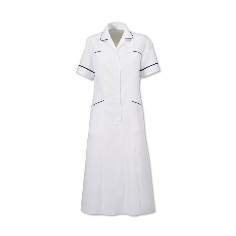 Trim Dress (White with Sailor Navy Trim) - H211W