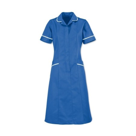 Soft Brushed Dress (Hospital Blue with White Trim) - D308