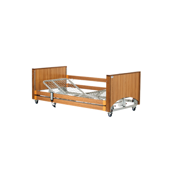 Electric profiling bed in a nursing home for resident comfort and carer support